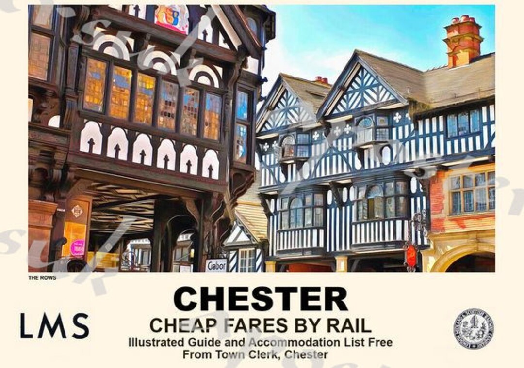 Vintage Style Railway Poster Chester the Rows A3/A2 Print - Etsy UK