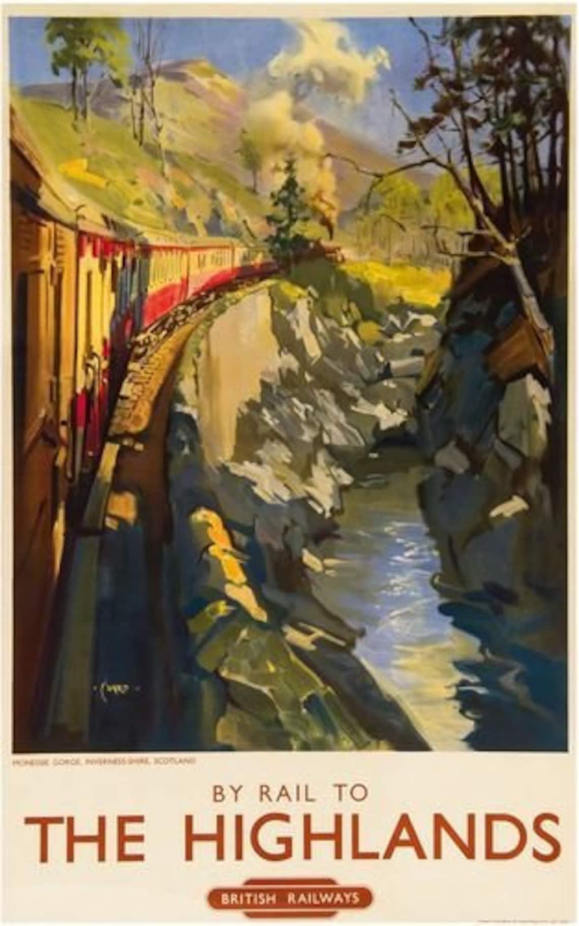Vintage The Highlands British Rail Railway Poster A3/A2/A1 Etsy