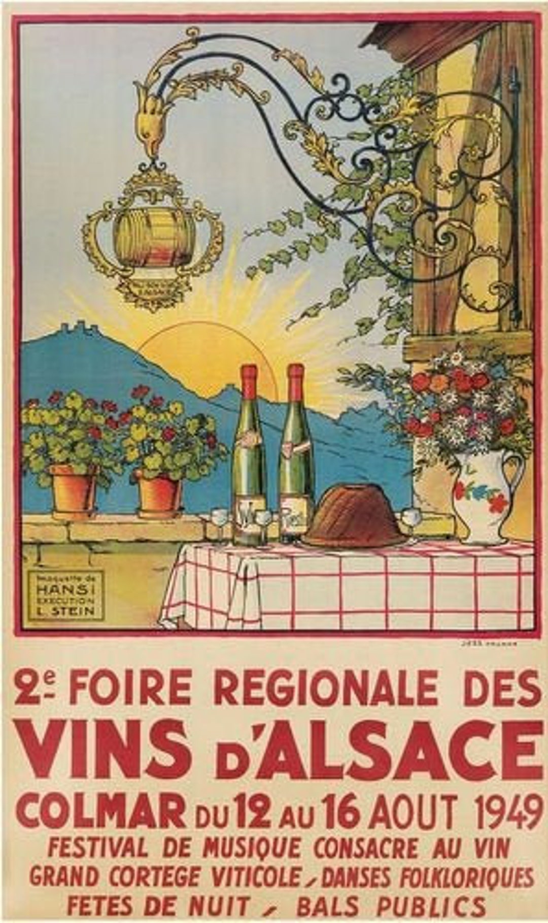 Vintage 1949 Alsace French Wine Festival Poster Print A3 - Etsy