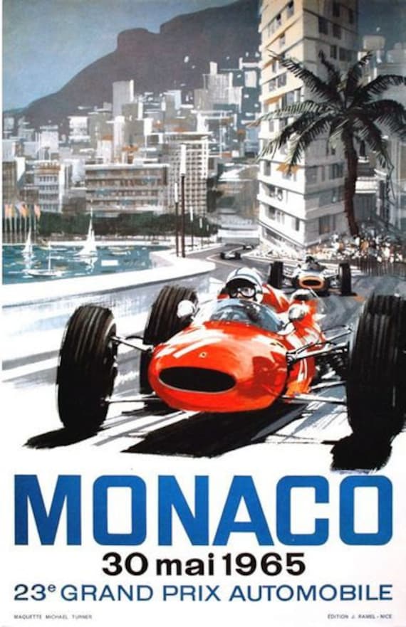 23rd Grand Prix de Monaco Race | Michael Turner. Reproduction Poster 23rd Grand Prix de Monaco Race | Michael Turner. Reproduction Poster