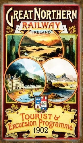 Vintage 1902 Great Northern Railway Excursions to Ireland Poster A3 Print