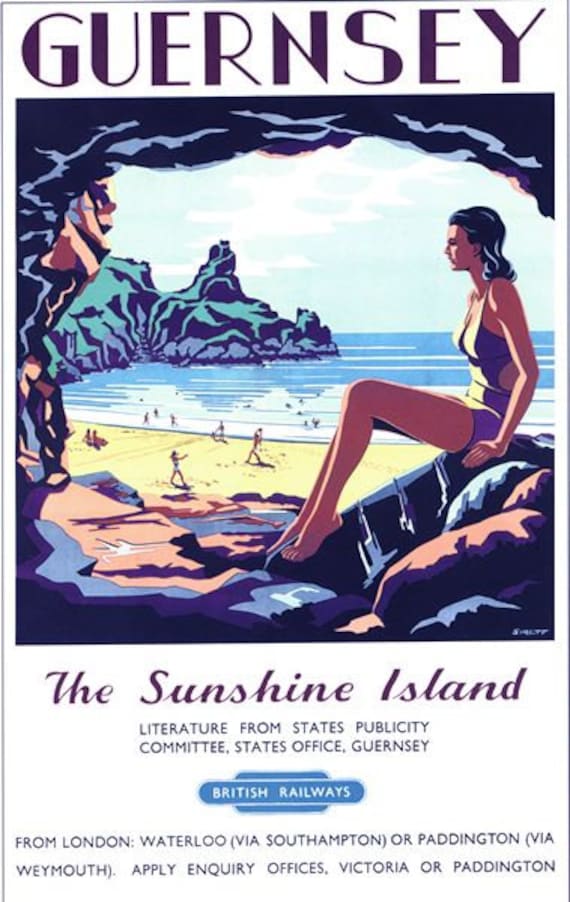 A3 A4 Size Guernsey Vintage advertising Advert Vintage Art Poster