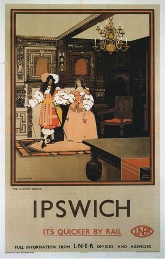 Vintage LNER Ipswich Ancient House Railway Poster A4//A3//A2//A1 Print