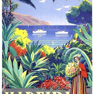 Cartel de turismo vintage de Madeira Impresión A3