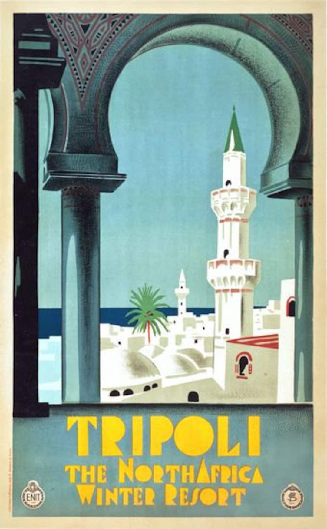 Vintage Tripoli Libya the Winter Resort Tourism Poster A3 Print - Etsy