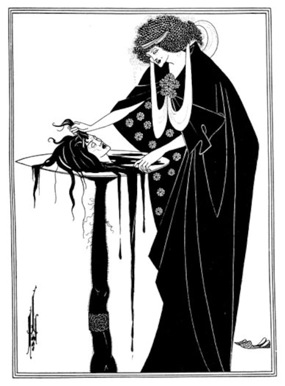 Salome Illustration From Ocsar Wilde's Play By Aubrey Beardsley A3