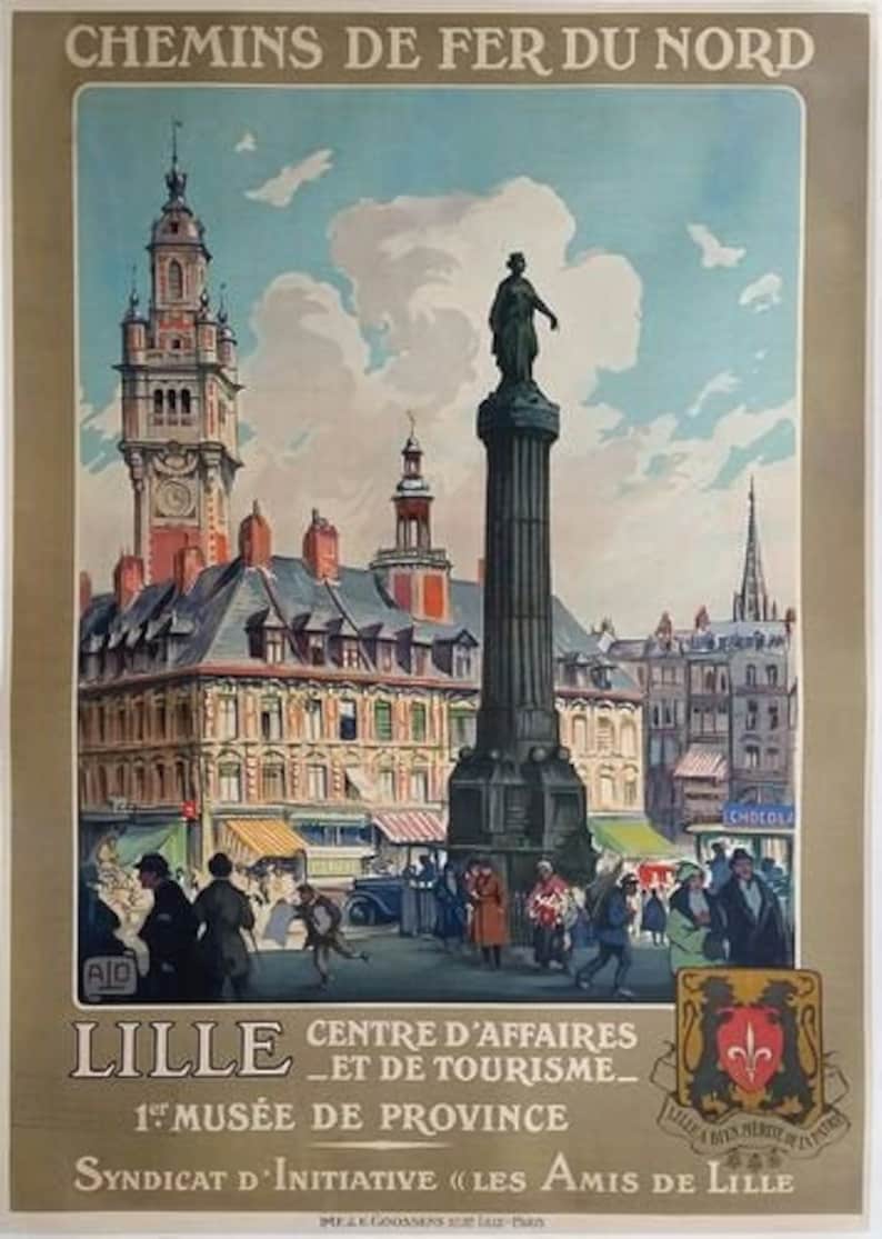 Vintage Lille French Tourism Poster A3 Print Etsy