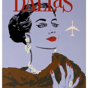 Stampa A3 di poster vintage Delta Airlines voli per Dallas