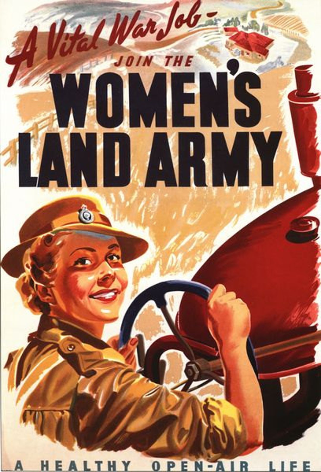 Vintage WW2 Women's Land Army Recruitment Poster A3/A2/A1 Print Etsy UK