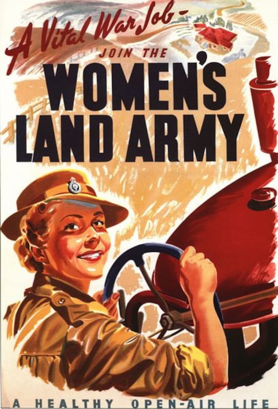 Vintage WW2 Women's Land Army Recruitment Poster A3/A2/A1 Print - Etsy