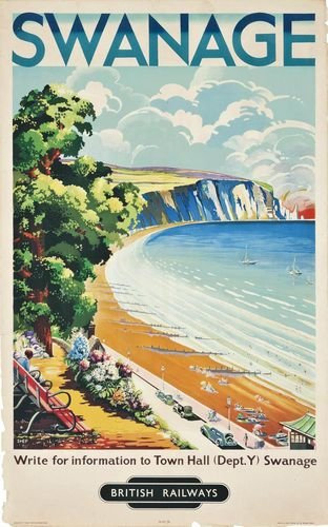 Affiche Décorative Vintage British Rail - Swanage, Dorset - Reproduction Ancienne Pour Décoration Murale