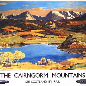 Vintage British Rail Cairngorm mountains Scotland Railway Poster A3/A2/A1 Print