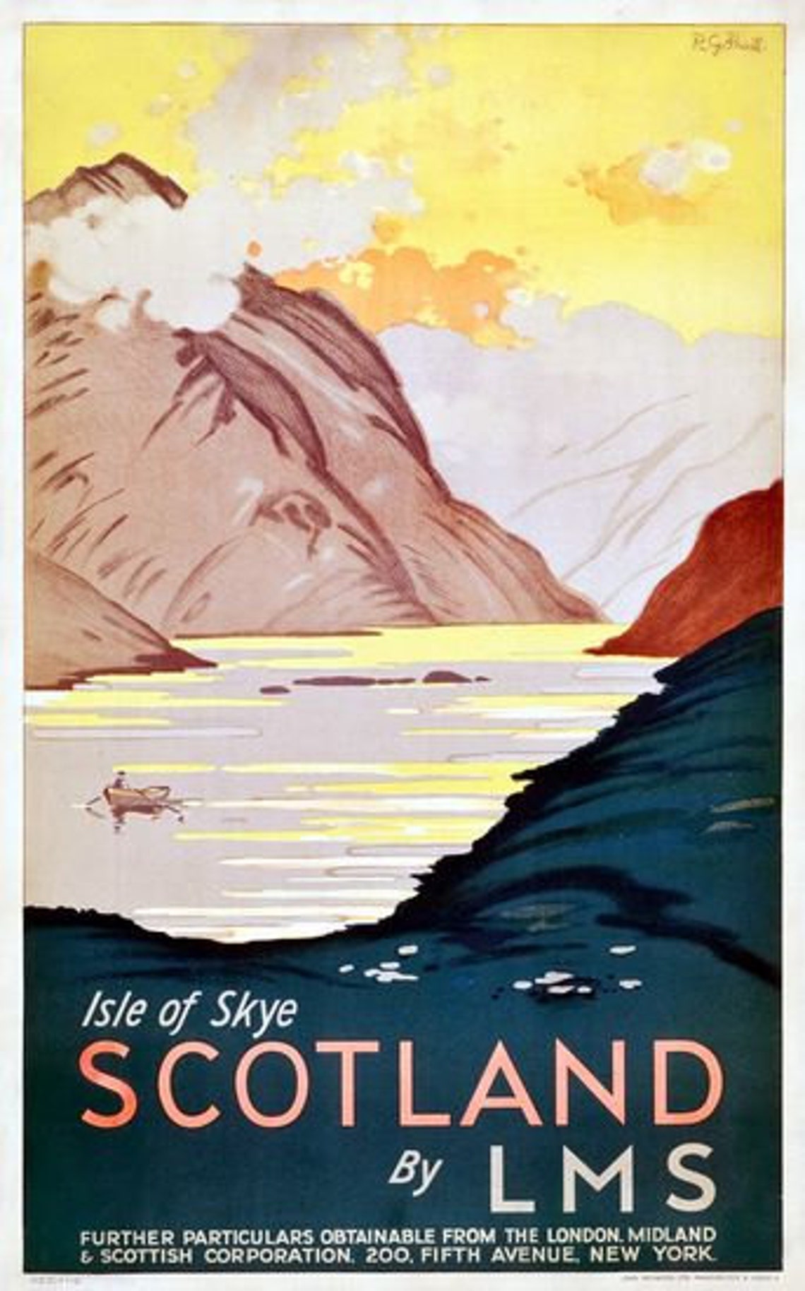 Vintage LMS Isle of Skye Scotland Railway Poster A3 Print Etsy
