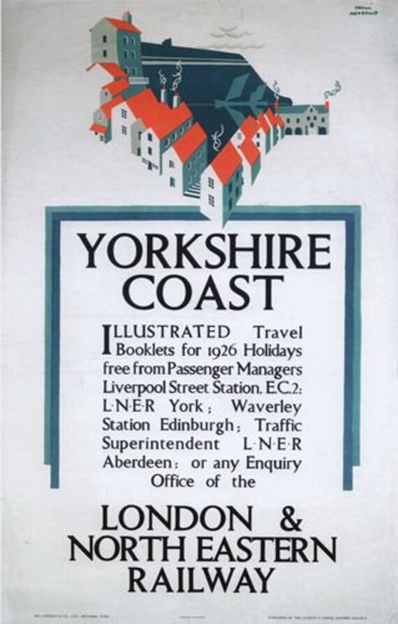 Vintage LNER Saltburn Marske By Sea Yorkshire Railway Poster A3/A2/A1 Print