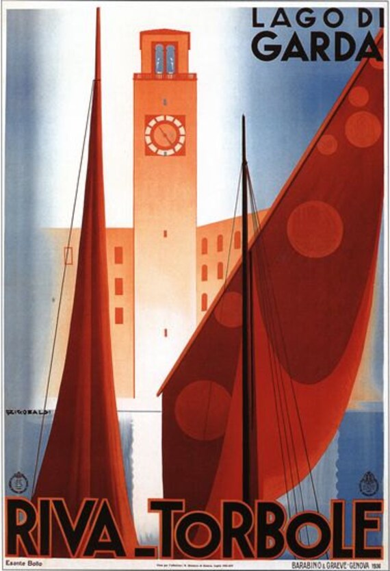 A2  Reprint Vintage Lake Garda Tourism Poster A3 