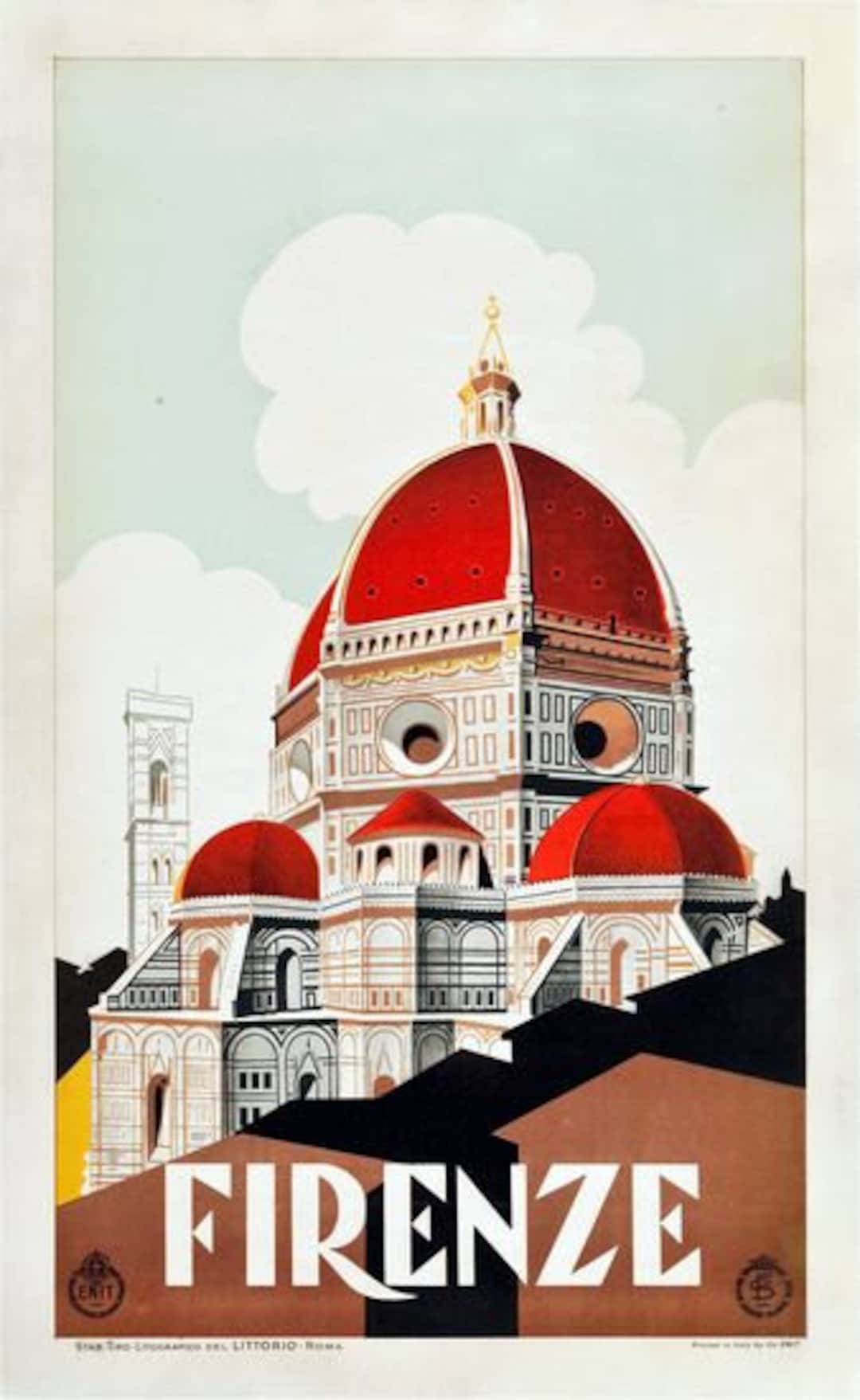 Vintage Florence Firenze Italian Tourism Poster A3 Print - Etsy