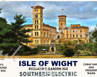 Vintage Style Railway Poster Isle of Wight Osborne House A3/A2 Print
