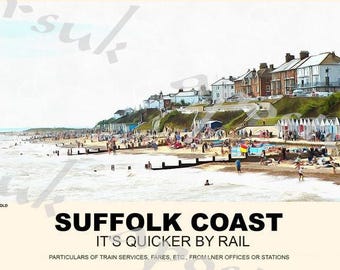 Vintage Style Railway Poster Southwold Suffolk Coast A3/A2 Print