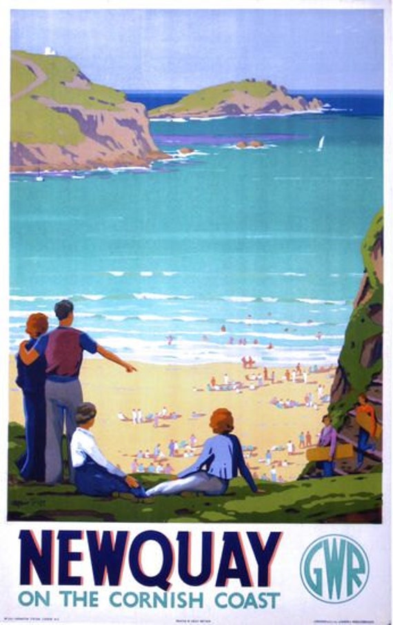 A4,A3,A2,A1 CORNWALL Vintage Travel Poster Home Wall Art Print