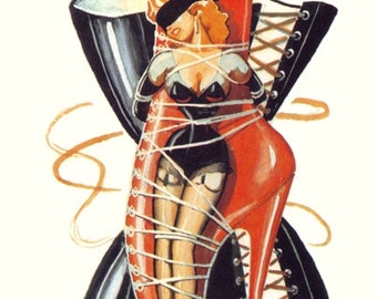 Vintage 1940&#39;s Bizarre Fetish Magazine Cover No.27  Art A3 Poster Re Print