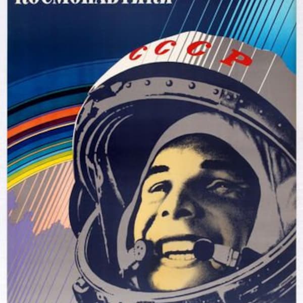 Vintage Soviet Union Yuri Gagarin Cosmonaut Poster A3/A2/A1 Print