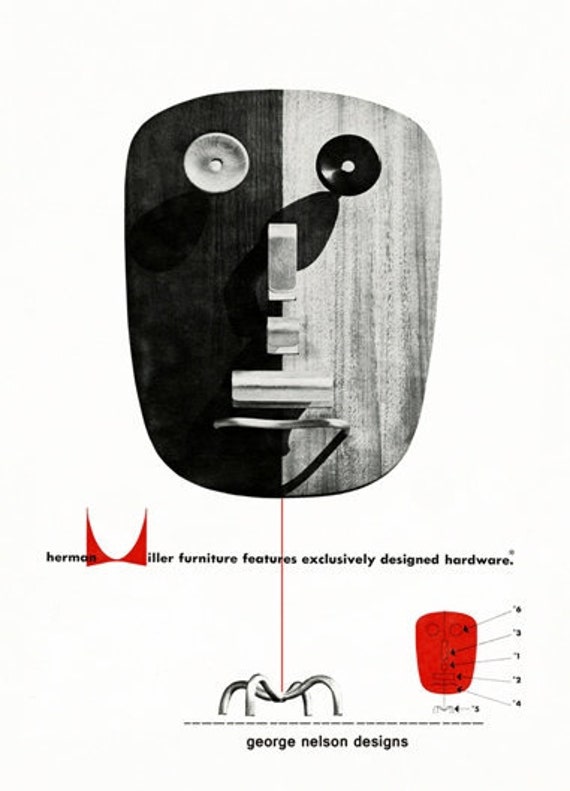 Vintage Mid Century Herman Miller Advertisement for Geroge Nelson