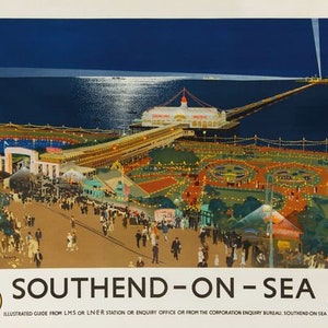 Vintage British Rail Southend on Sea Railway Poster A3 Print