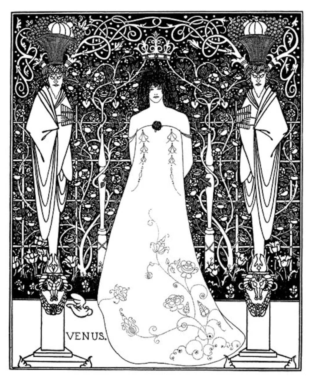 Aubrey Beardsley Illustration From Wagnerian Opera Venus