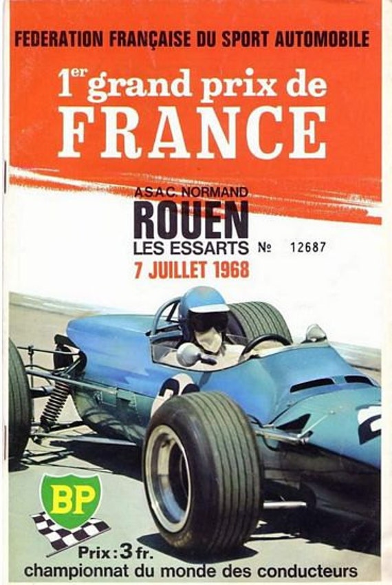 1968 Monaco Grand Prix Motor Racing Poster A2 Reprint