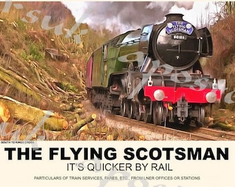 Affiche ferroviaire de style vintage, impression A3/A2 Flying Scotsman