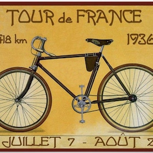 Vintage 1936 Tour de France cyclisme affiche impression A3