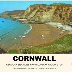 Vintage Style Eisenbahn Poster St Agnes Bay Cornwall A3 / A2-Druck
