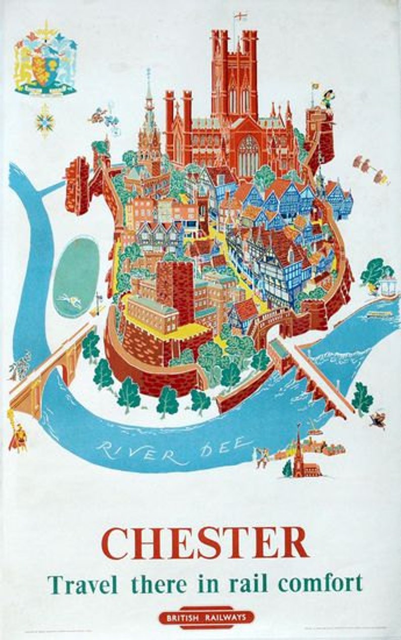 Vintage British Rail Chester Railway Poster A4//A3//A2//A1 Print