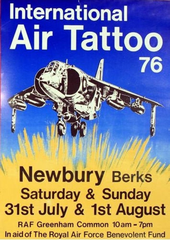 Vintage 1976 Newbury Air Tattoo Poster A3 Print Etsy
