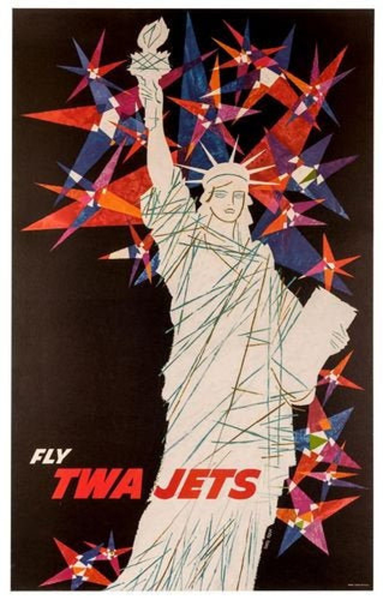 Vintage Fly TWA Jets Airline Poster A3 Print Etsy