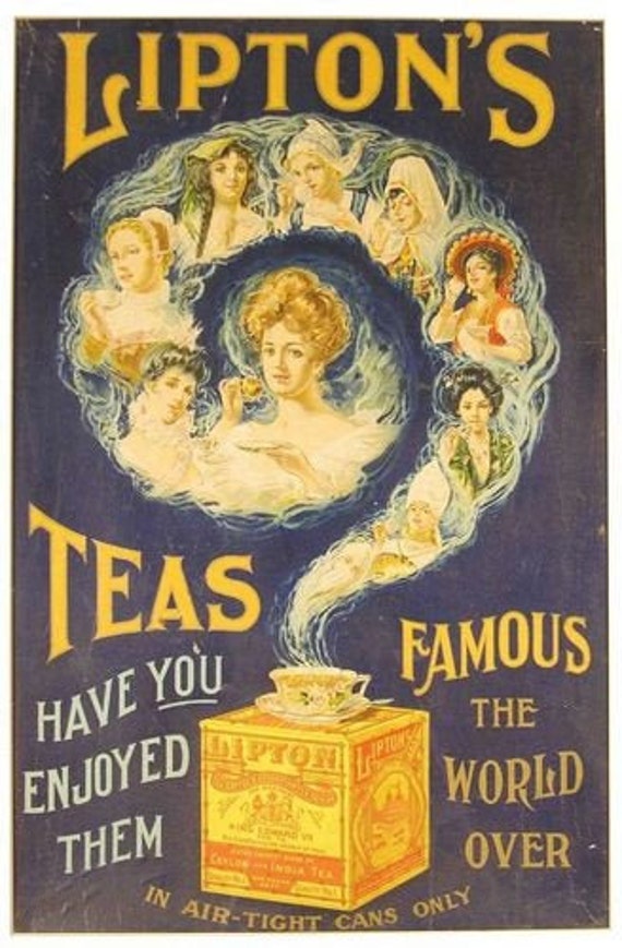 Vintage Liptons Tea Advertisement Poster A3 Print Etsy Canada