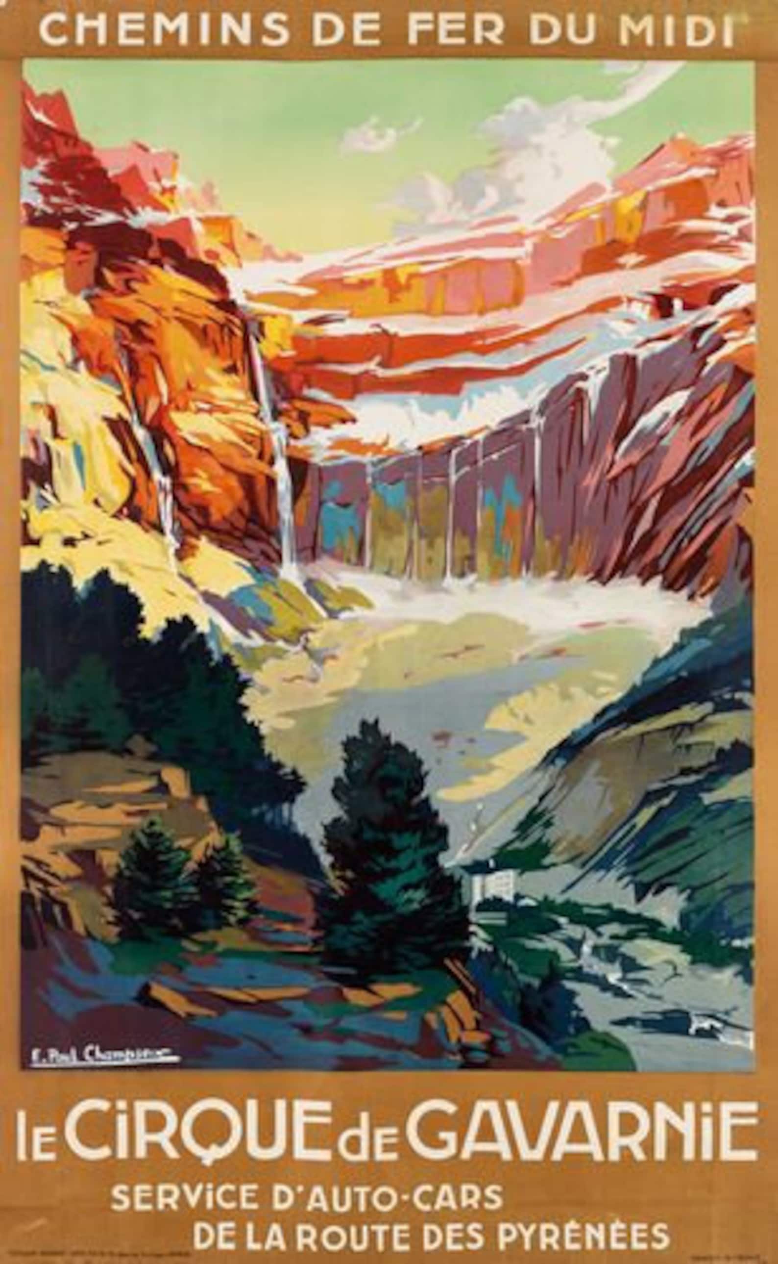 Vintage Le Cirque De Gavarnie French Pyrenees Tourism Poster Print A3 ...