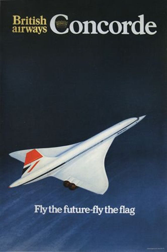 Vintage British Airways Concorde Poster A3/A2/A1 Print - Etsy Denmark