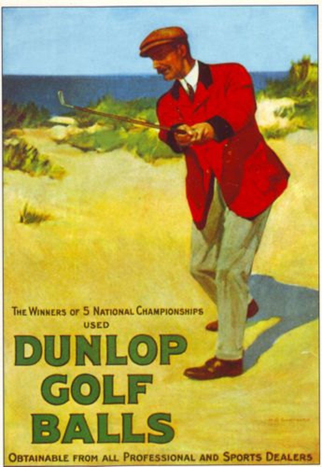 Publicité Dunlop Moto D'origine - Italie 1930 - Vintage 19x28 Cm