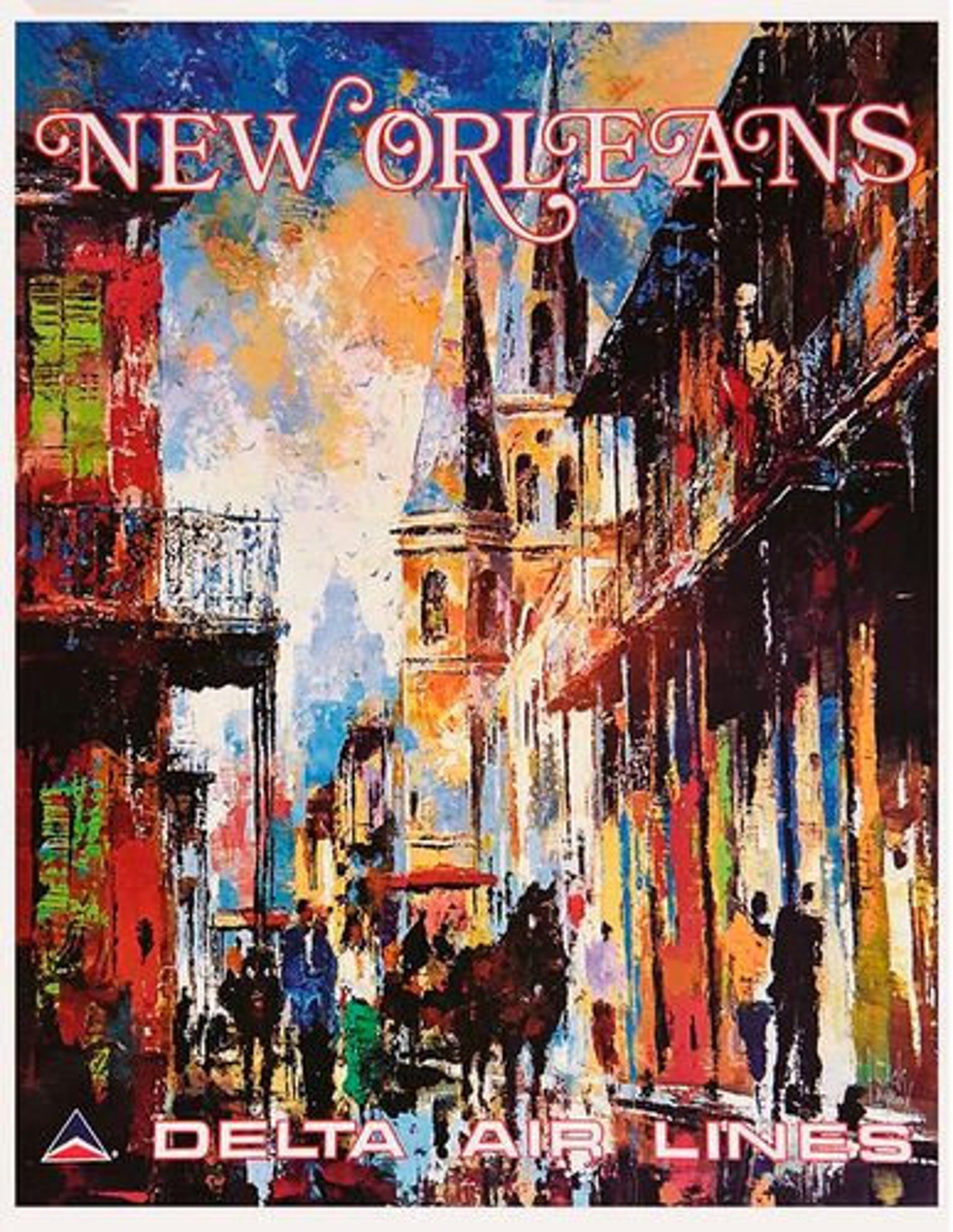 Vintage Delta Airlines Flights to New Orleans Poster A3 Print Etsy UK
