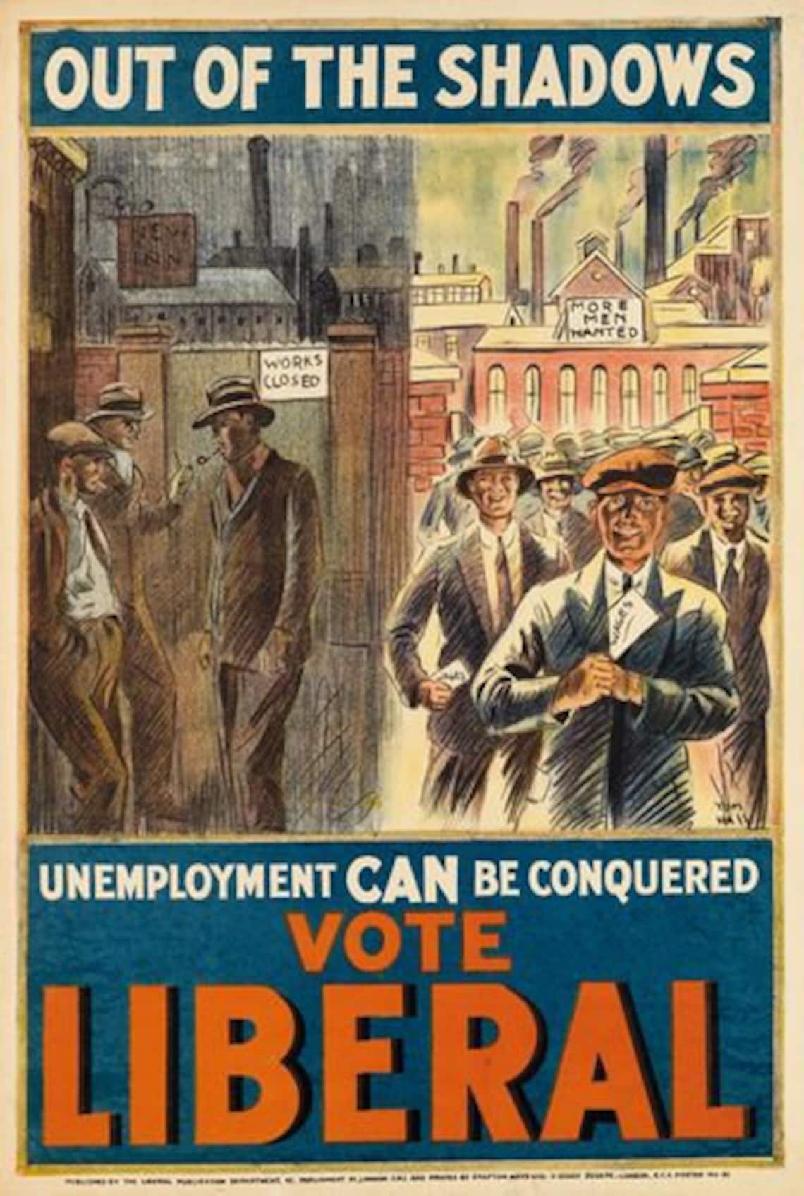 Vintage 1920's UK Liberal Party Election Poster A3 Print Etsy UK
