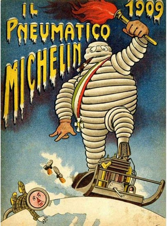 VINTAGE MICHELIN TYRES ADVERTISING A3 POSTER PRINT