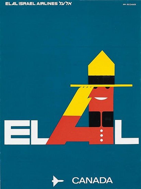 Vintage TWA Flights to Israel Airline Poster A3 Print
