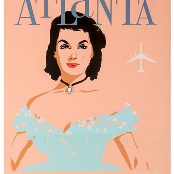 Vintage Delta Airlines Flights To Atlanta Poster A3 Print