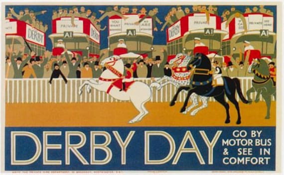 Poster Vintage Derby D'Epsom 1935 - Reproduction A3/A2/A1, Neuf, Décoration Murale Rétro