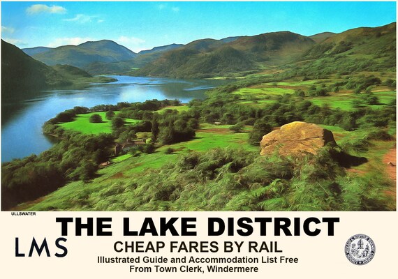 Vintage LNER Ullswater Lake District Railway Poster A3/A2/A1 Print