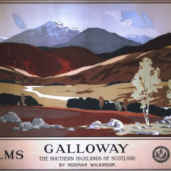 Vintage LMS Galloway Scotland Railway Poster A3/A2/A1 Print