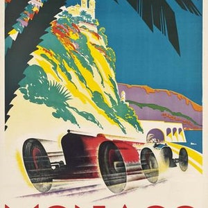 Vintage 1932 Gran Premio de Mónaco Cartel de carreras de motor A3/A2/A1 Impresión