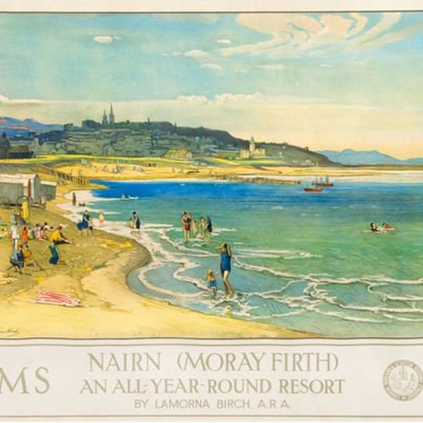 Vintage Nairn Moray Firth LMS Railway Poster A3/A2/A1 Print