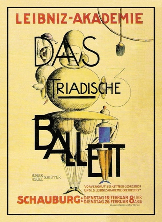 Vintage German 1920's Leibniz Academy Bauhaus Triadic Ballet Dance